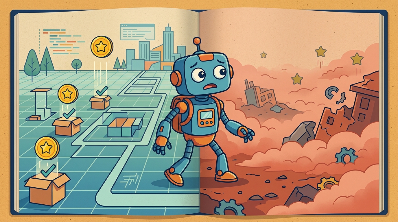 Illustration for Section 1.7: Why embodied AI is hard (partial observability, long horizons, safety, data cost)