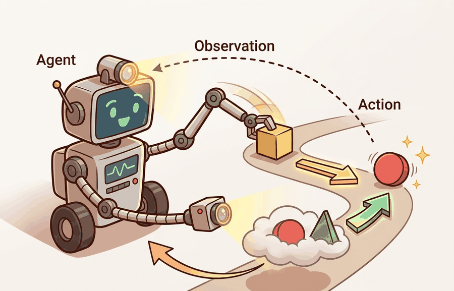 Technical illustration for Section 2.1: Agents and environments formally.