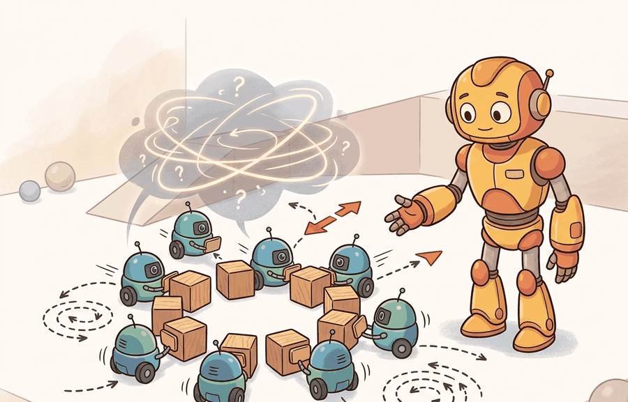 Technical illustration for Section 49.5: Swarms and emergent behavior; evaluating teams.