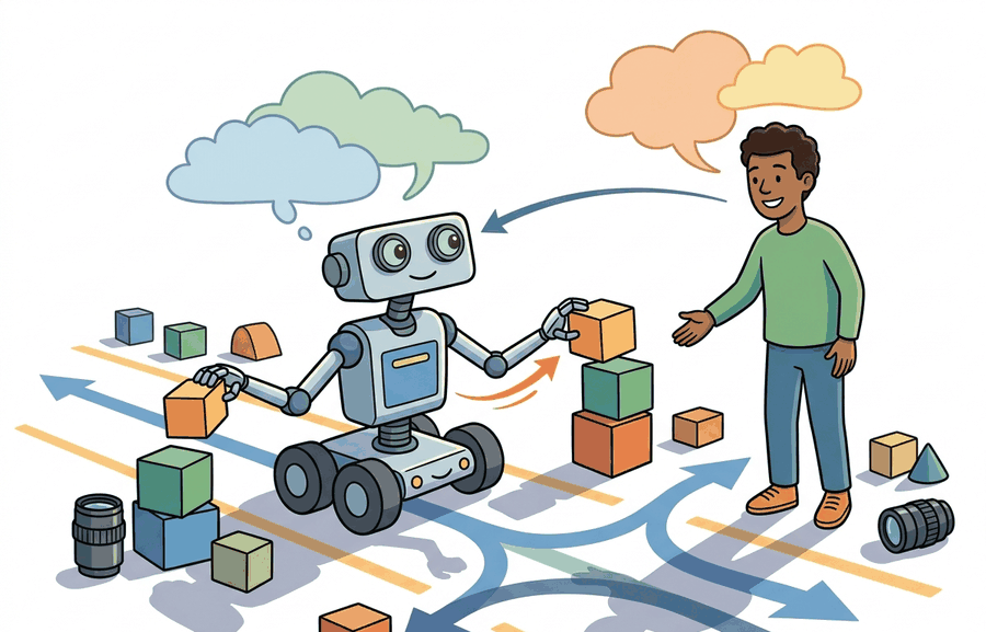 Technical illustration for Section 50.2: Natural-language interaction and social navigation.