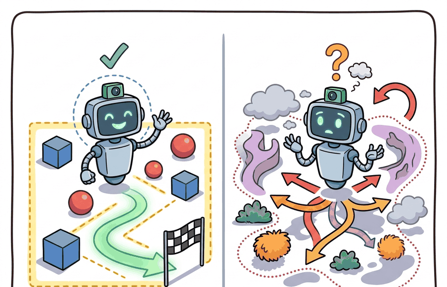 Technical illustration for Section 51.1: Closed- vs. open-world tasks.