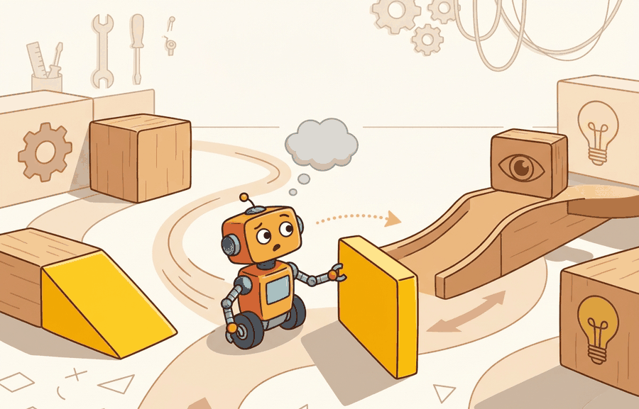 Technical illustration for Section 51.2: Novel objects and instructions; changing environments.