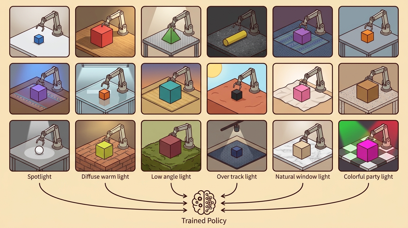 Illustration for Section 13.6: Randomization vs. realism; measuring transfer readiness