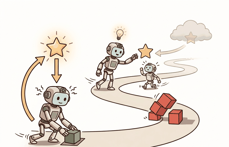 Technical illustration for Section 14.1: Learning from interaction; return and discounting.