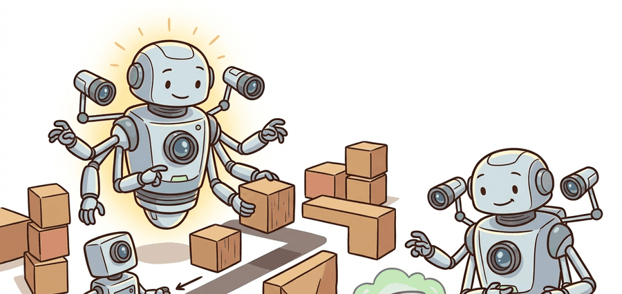 Technical illustration with a teacher robot reading hidden simulator state while a student robot sees only onboard sensors, illustrating privileged-information distillation for deployment-safe policies.