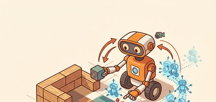 Educational illustration for Section 29.3, showing localization with particle filters as a robot reasoning problem that connects measurements, state estimates, decisions, and replayable evidence.