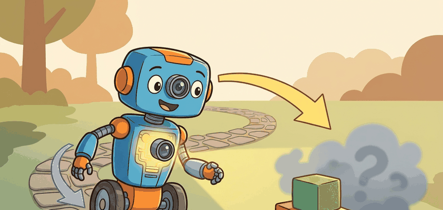 Educational illustration for Section 30.1, showing navigation as embodied intelligence as a robot reasoning problem that connects measurements, state estimates, decisions, and replayable evidence.
