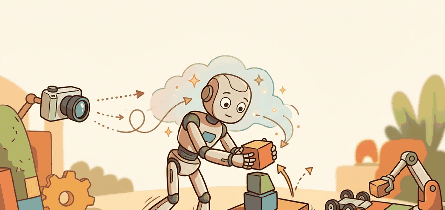Humanoid robot operating in a human-centered workspace.
